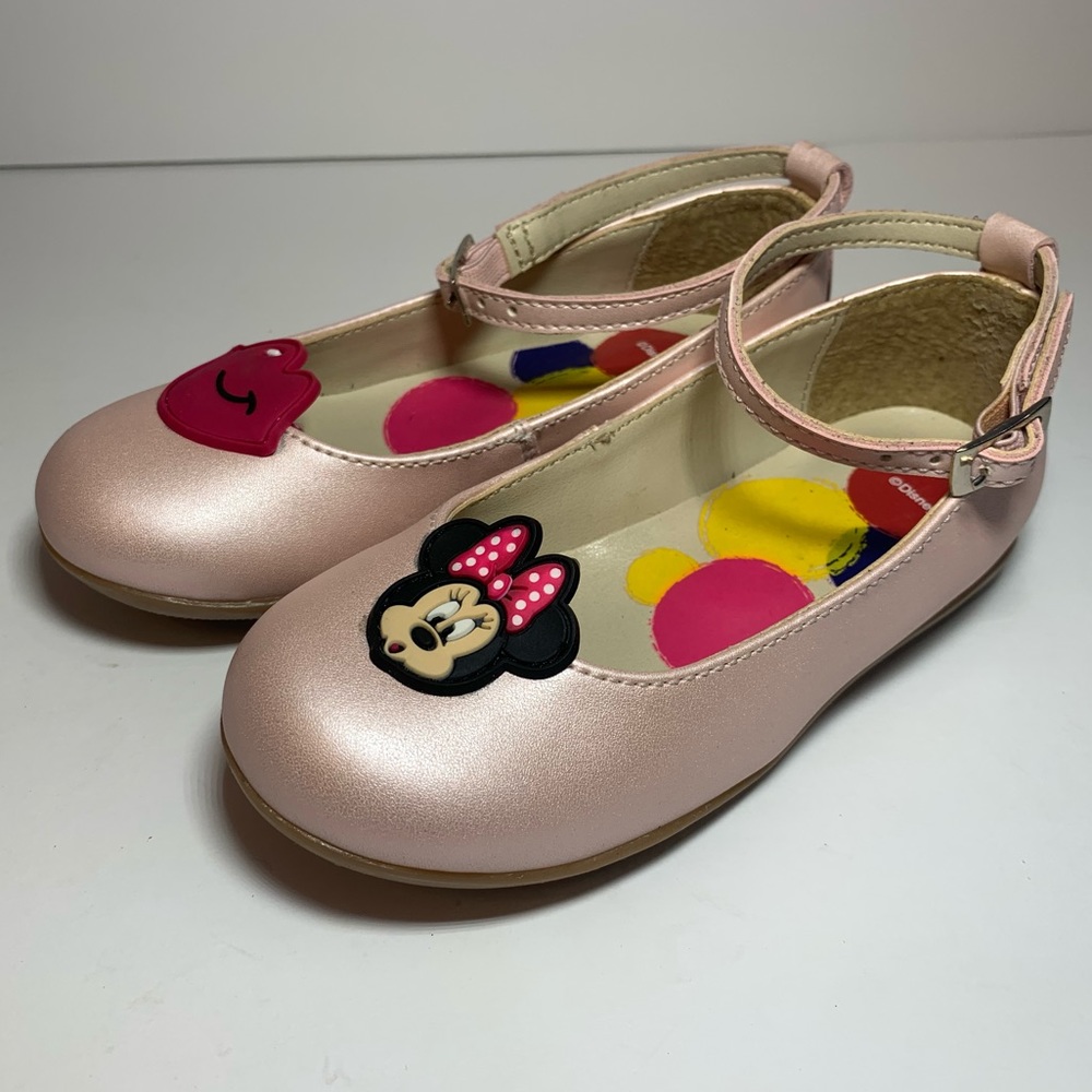 Andrea Girl Toddler Pink Minnie Mouse Ballet Flat Ankle Strap Size‎ 8 NEW